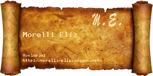 Morelli Eliz névjegykártya